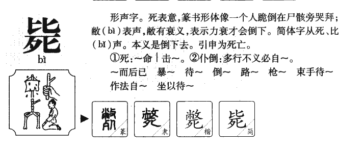 毙字字源字典