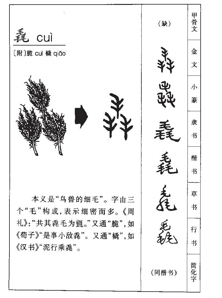 毳字字源字典