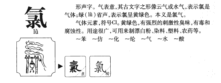 氯字字源字典