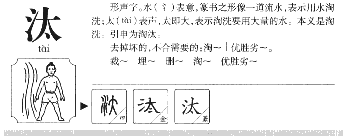 汰字字源字典