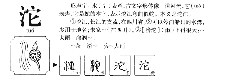 沱字字源字典