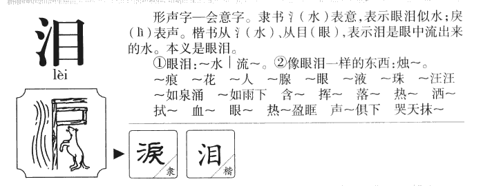 泪字字源字典