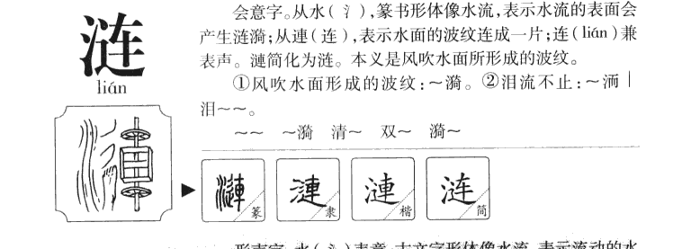 涟字字源字典