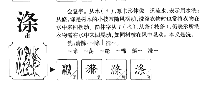 涤字字源字典