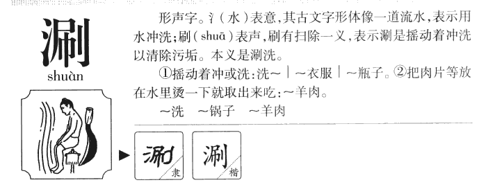 涮字字源字典