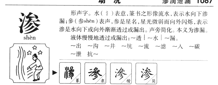 渗字字源字典