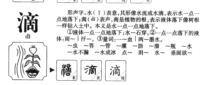 滴字字源字典