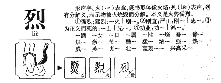 烈字字源字典