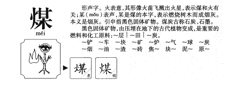 煤字字源字典