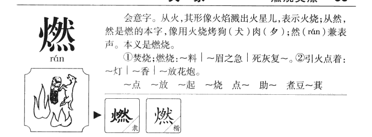 燃字字源字典