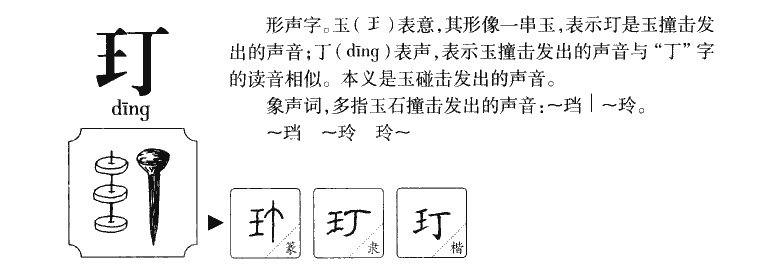 玎字字源字典