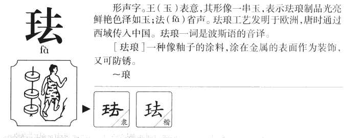 珐字字源字典