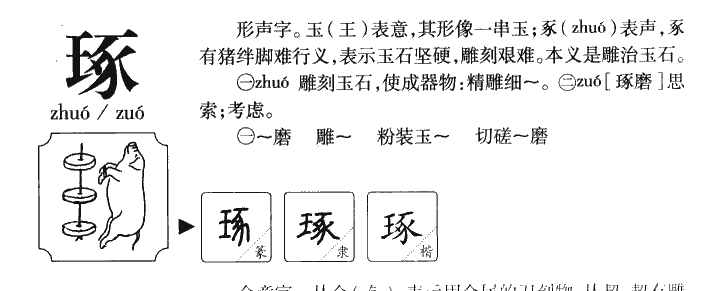 琢字字源字典