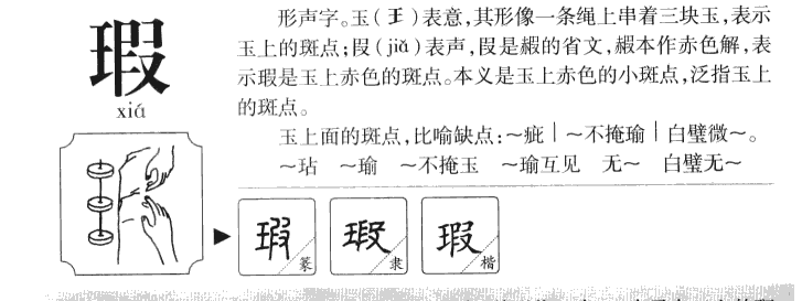 瑕字字源字典