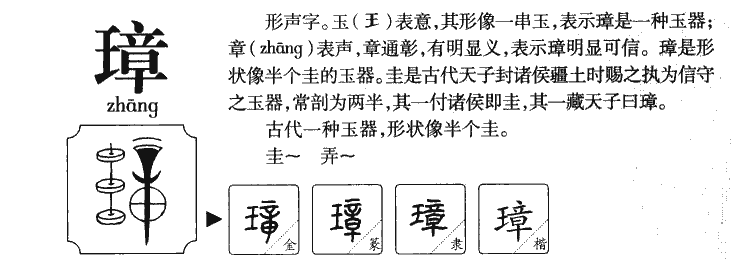 璋字字源字典