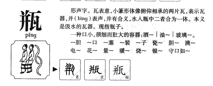 瓶字字源字典