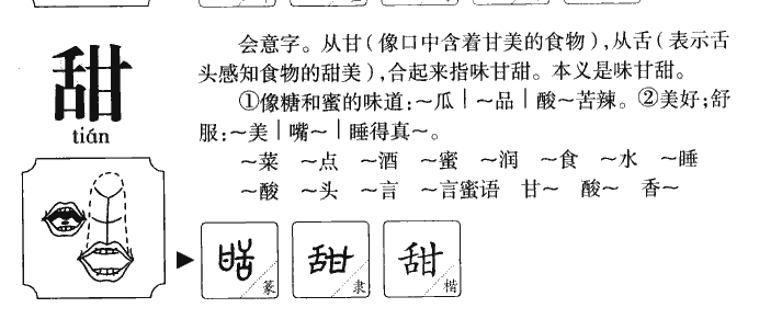 甜字字源字典