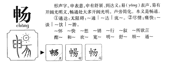 畅字字源字典