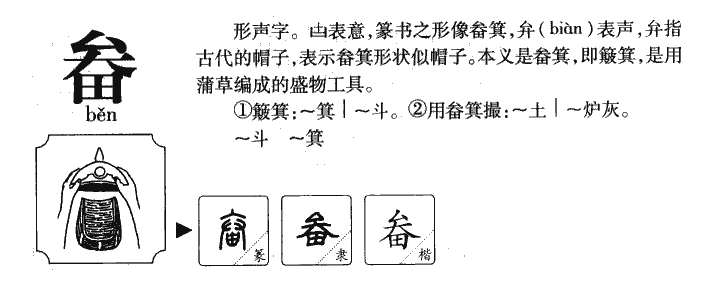 畚字字源字典