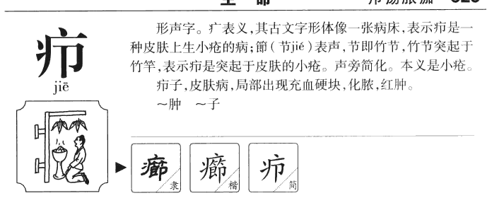 疖字字源字典