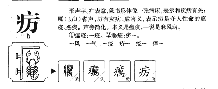 疠字字源字典