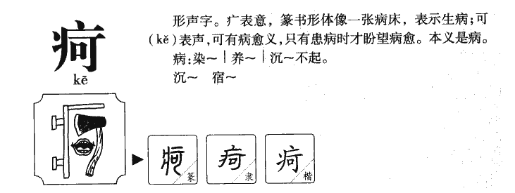 疴字字源字典