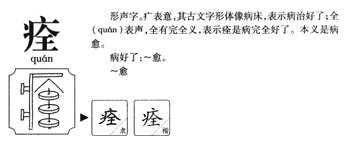 痊字字源字典