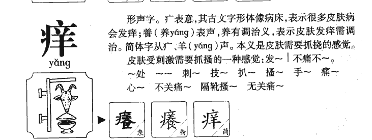 痒字字源字典