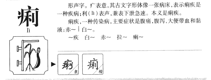 痢字字源字典