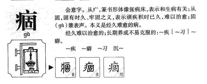 痼字字源字典