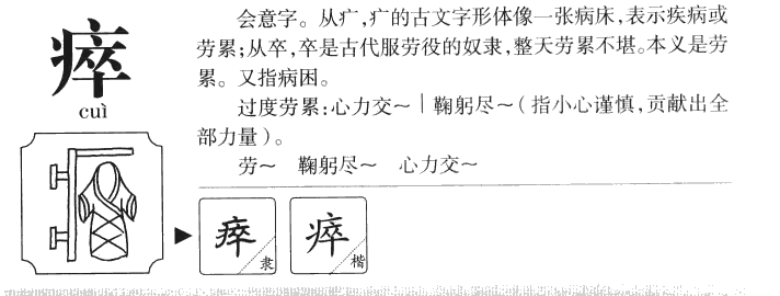 瘁字字源字典