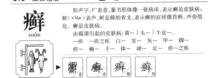 癣字字源字典