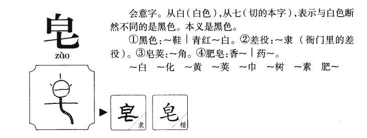 皂字字源字典