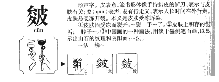 皴字字源字典