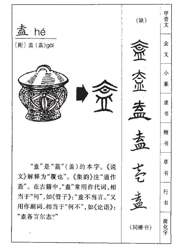 盍字字源字典