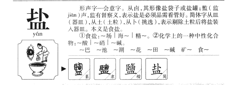 盐字字源字典