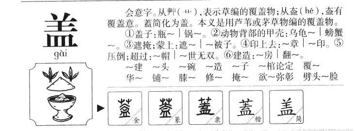 盖字字源字典