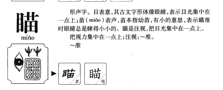 瞄字字源字典