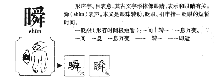 瞬字字源字典