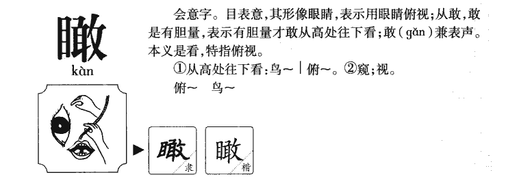 瞰字字源字典