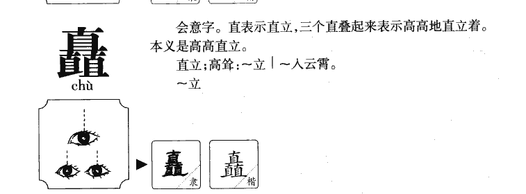 矗字字源字典