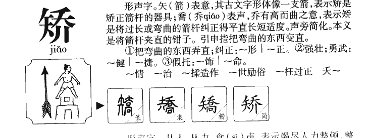 矫字字源字典