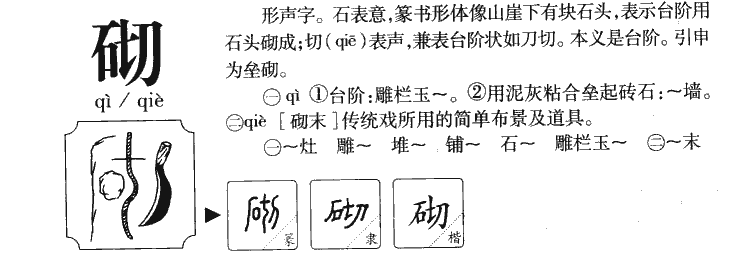 砌字字源字典