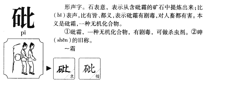 砒字字源字典