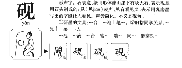 砚字字源字典