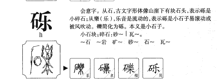 砾字字源字典