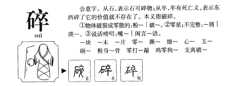 碎字字源字典