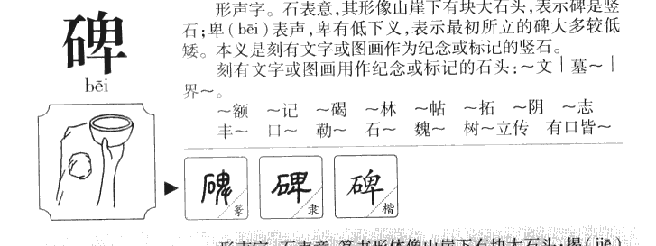 碑字字源字典