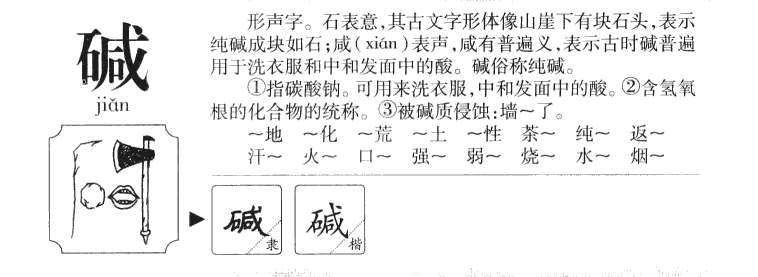 碱字字源字典