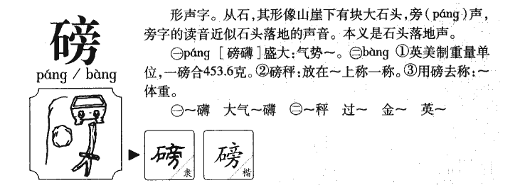 磅字字源字典